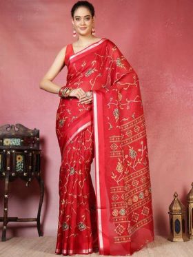 Women Floral Woven Design Saree