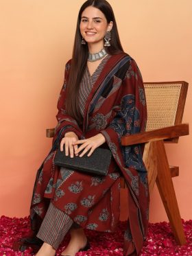 Women Ethnic Motifs Printed Pure Cotton Kurta with Trousers & Dupatta