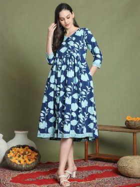 Floral Print A-Line Dress