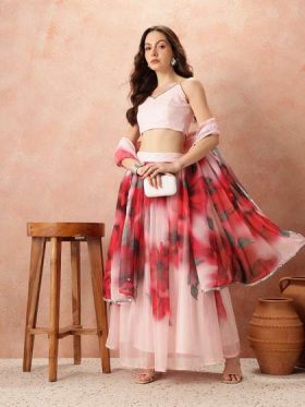 Printed Ready to Wear Lehenga Set With Dupatta