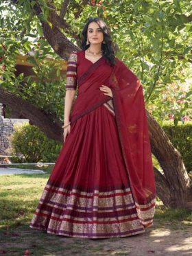 Ready to Wear Lehenga & Unstitched Blouse With Dupatta